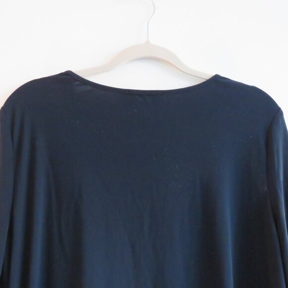 JOSEPH RIBKOFF Knot Hem Stretch Top in Navy Office Minimalist Comfort Size US 10 - Picture 12 of 14